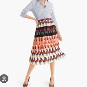 J. Crew Multicolor Midi Skirt